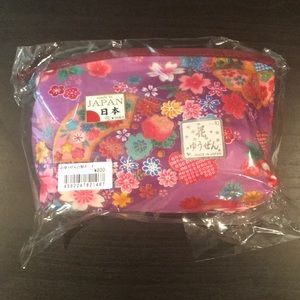 Cosmetic bag flowers made in Japan 6” x 4”